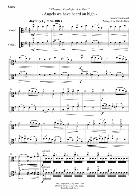 Christmas Carols For Viola Duet Vol I Page 2