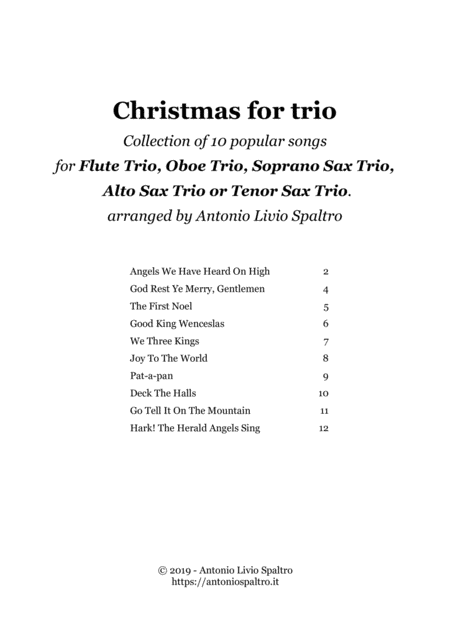 Christmas Collection For Flute Trio Oboe Trio Or Sax Trio Page 2