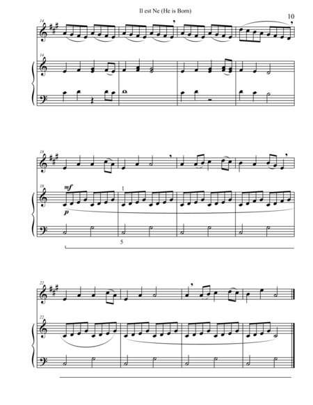 Christmas Duets For Saxophone Piano Il Est Ne He Is Born Page 2