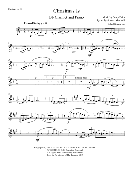 Christmas Is Clarinet And Piano Page 2