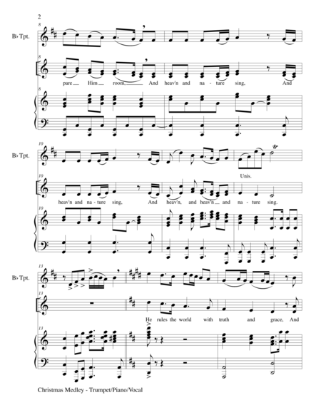 Christmas Joy Medley Bb Trumpet Piano Optional Vocal With Parts Page 2