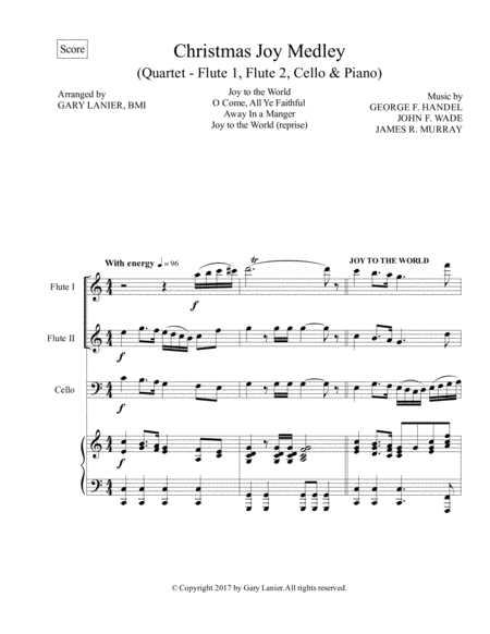 Christmas Joy Medley Piano Quartet Flute 1 Flute 2 Cello And Piano With Score Parts Page 2