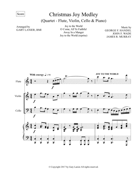 Christmas Joy Medley Piano Quartet Flute Violin Cello And Piano With Score Parts Page 2