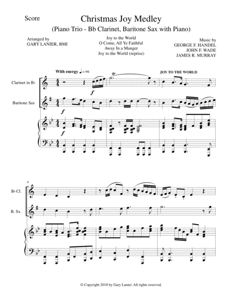 Christmas Joy Medley Trio Bb Clarinet Baritone Sax With Piano Page 2