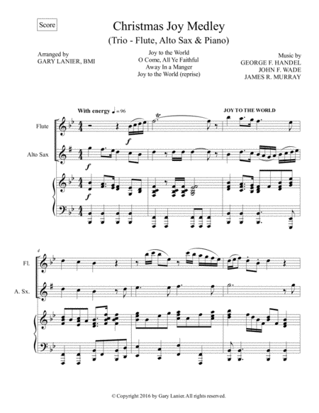 Christmas Joy Medley Trio Flute Alto Sax Piano With Parts Page 2