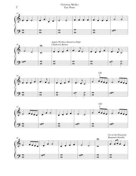 Christmas Medley Of Songs Easy Piano Page 2