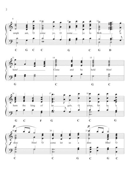 Christmas Medley With O Come All Ye Faithful And Angels We Have Heard On High Handbell Arrangement For Level 2 Medium Difficulty For 2 Or 3 Octave Han Page 2