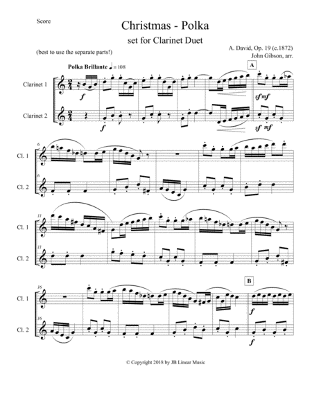 Christmas Polka For Clarinet Duet Page 2