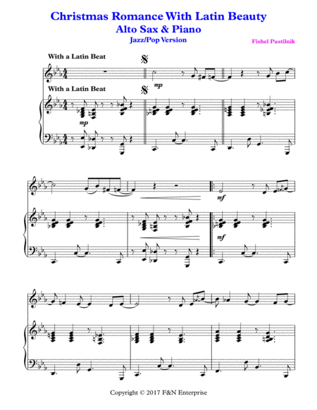 Christmas Romance With Latin Beauty Piano Background For Alto Sax And Piano Page 2