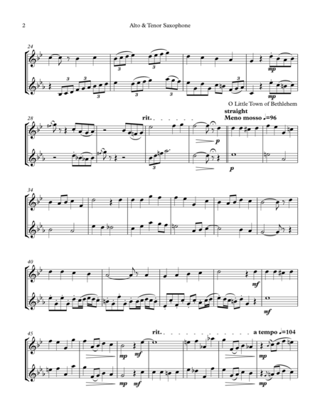 Christmas Serenade For Alto Tenor Saxophones Page 2