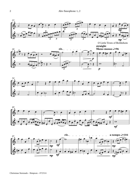 Christmas Serenade For Two Alto Saxophones Page 2