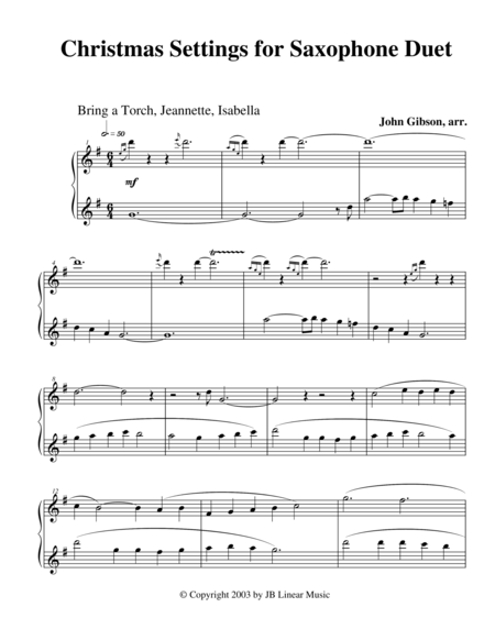 Christmas Settings For Saxophone Duet Page 2