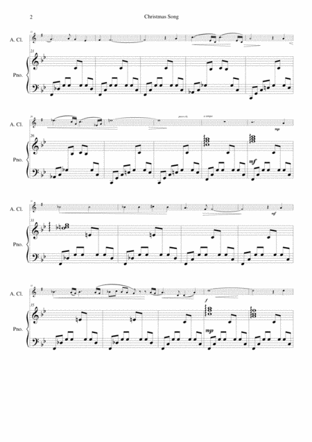 Christmas Song For Alto Clarinet And Piano Page 2