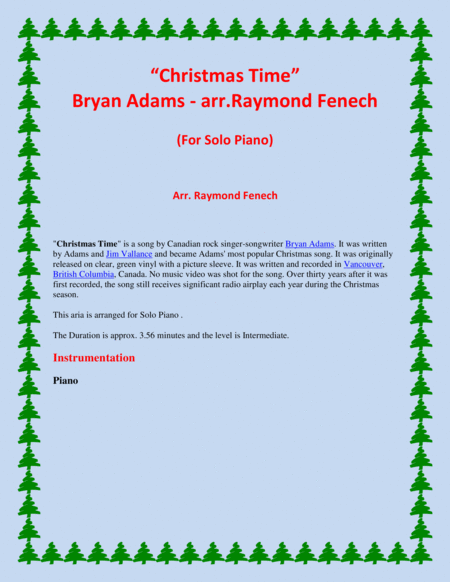 Christmas Time Bryan Adams Solo Piano Page 2