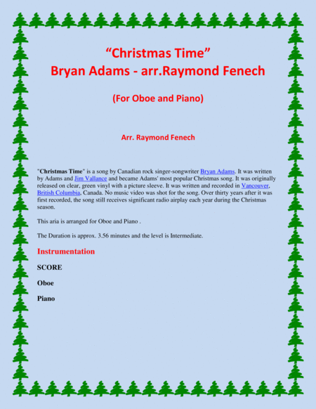 Christmas Time Bryan Adams Woodwinds Chamber Music Oboe And Piano Page 2