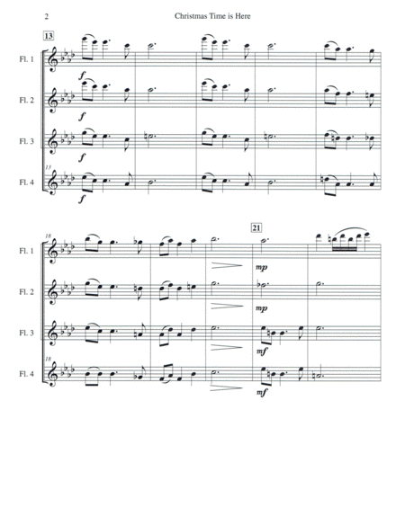 Christmas Time Is Here For Flute Quartet Page 2