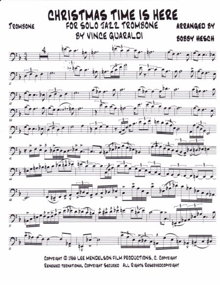 Christmas Time Is Here For Solo Jazz Trombone Page 2