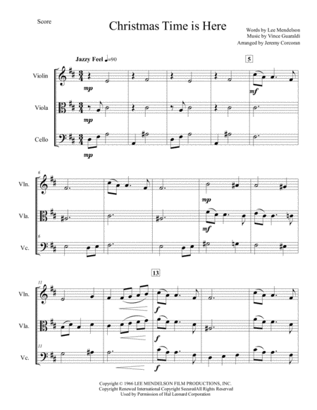 Christmas Time Is Here For String Trio Page 2