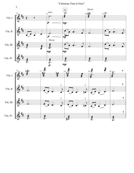 Christmas Time Is Here For Violin Ensemble In D Page 2