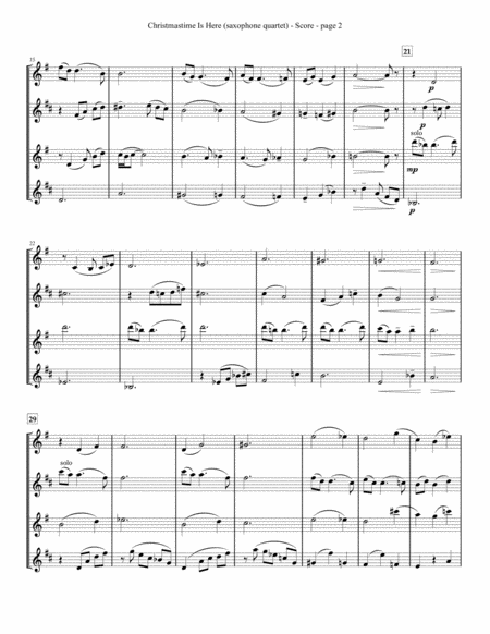 Christmas Time Is Here Sax Quartet Page 2