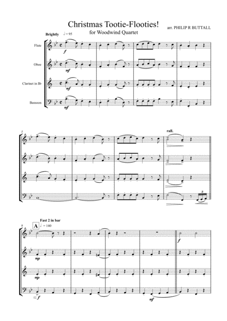 Christmas Tootie Flooties Woodwind Quartet Score Page 2