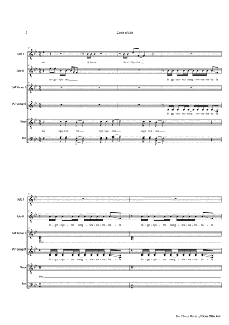 Circle Of Life Satb Divisi A Cappella Page 2