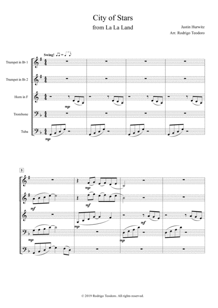 City Of Stars From La La Land Brass Quintet Page 2