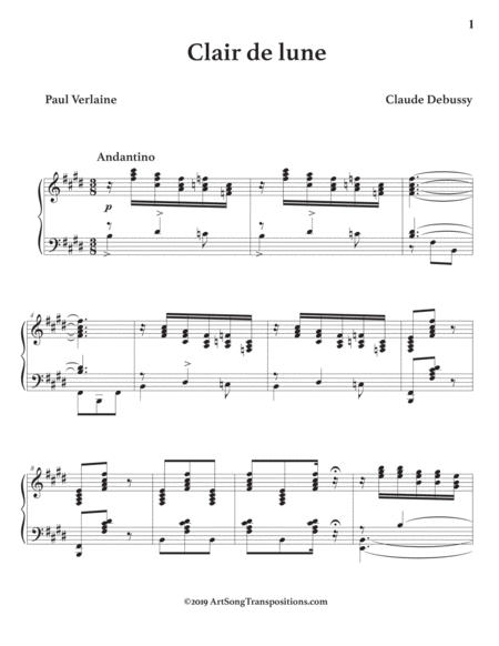 Clair De Lune E Major Page 2