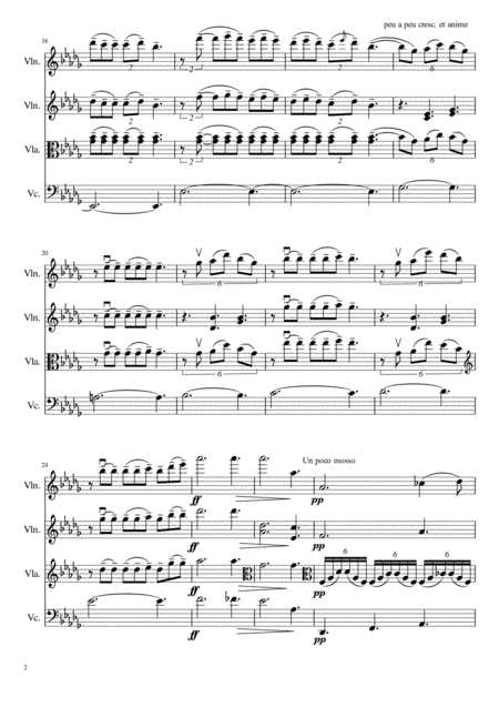 Clair De Lune For String Quartet Page 2