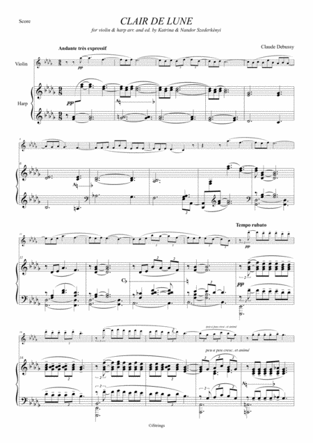 Clair De Lune For Violin Harp Page 2