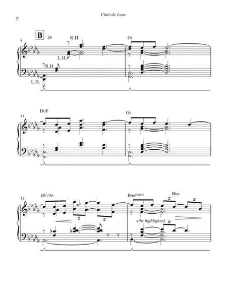 Clair De Lune With Piano Fingering Page 2