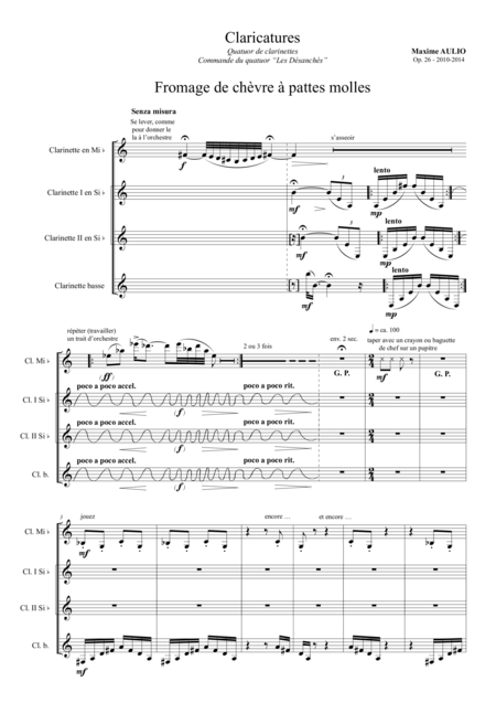 Claricatures For Clarinet Quartet Score Page 2