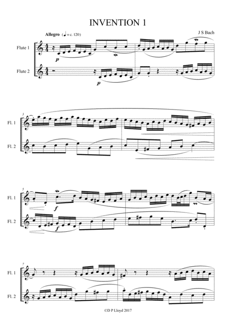 Clarinet Duets 5 Js Bach Keyboard Inventions Arranged For 2 Clarinets Page 2