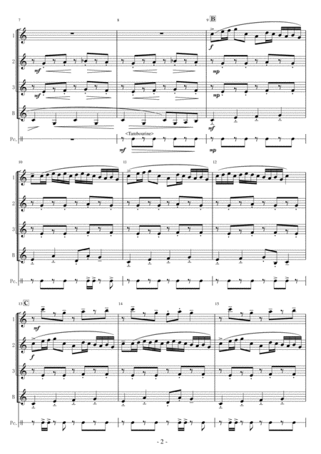 Clarinet Quartet With Optional Percussion Baroque Hoedown Page 2