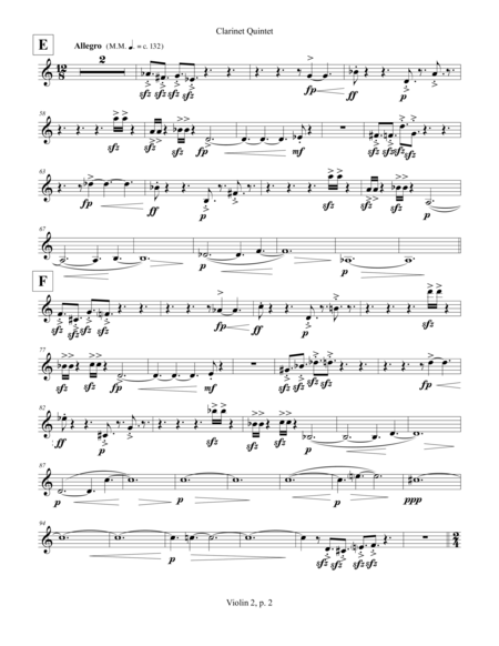 Clarinet Quintet Opus 155 2013 Violin 2 Part Page 2