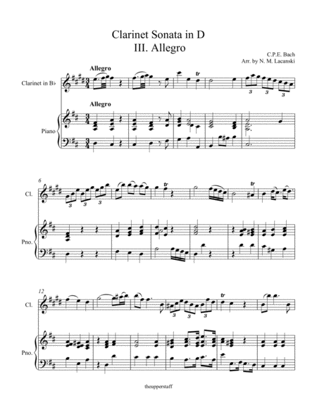 Clarinet Sonata In D Iii Allegro Page 2