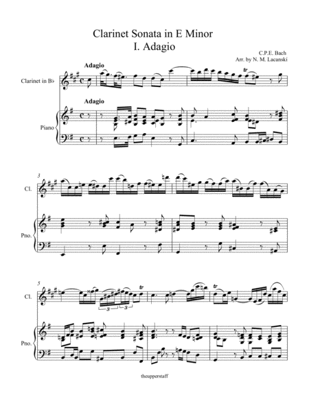 Clarinet Sonata In E Minor I Adagio Page 2