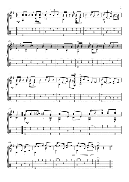 Classical Guitar Solo Habanera Page 2