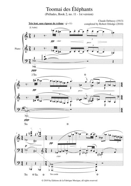 Claude Debussy Toomai Des Lphants For Solo Piano Completed By Robert Orledge Page 2