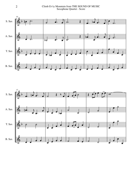 Climb Ev Ry Mountain From The Sound Of Music For Saxophone Quartet Page 2