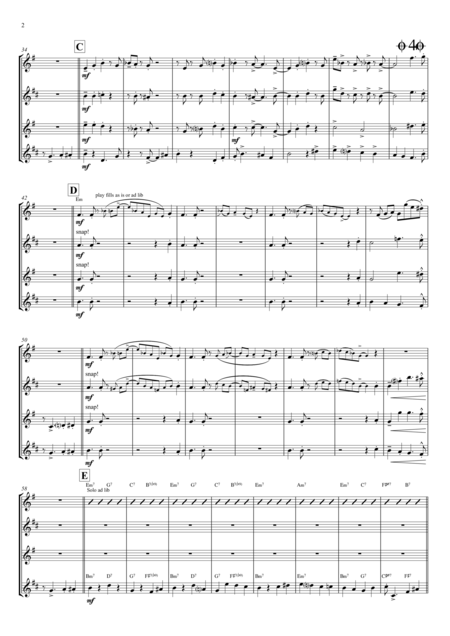 Clinch At Midnight Charleston Two Step Saxophone Quartet Page 2