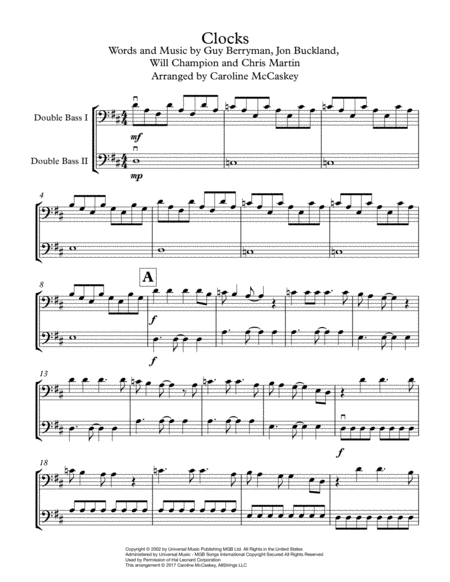 Clocks Double Bass Duet Page 2