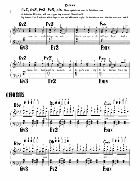 Clocks Original Key Ab With All Fingering And Hand Positions Page 2