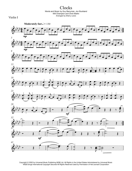 Clocks String Duo For String Duo Page 2