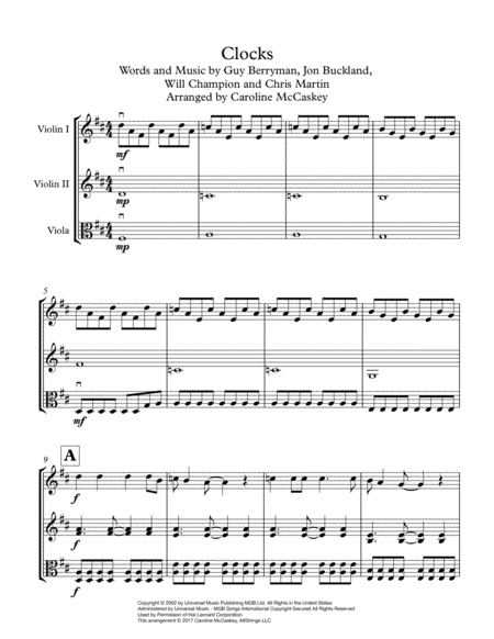 Clocks String Trio Two Violins And Viola Page 2