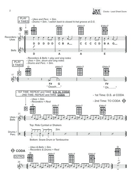 Clocks Ukulele Recorder Orff Page 2