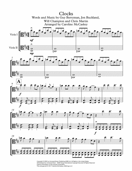 Clocks Viola Duet Page 2