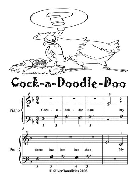 Cock A Doodle Doo Beginner Piano Sheet Music Page 2