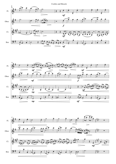 Cockles And Mussels For Wind Quartet Page 2