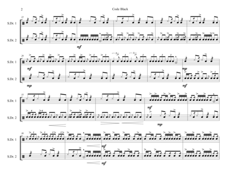 Code Black Marching Snare Duet Page 2